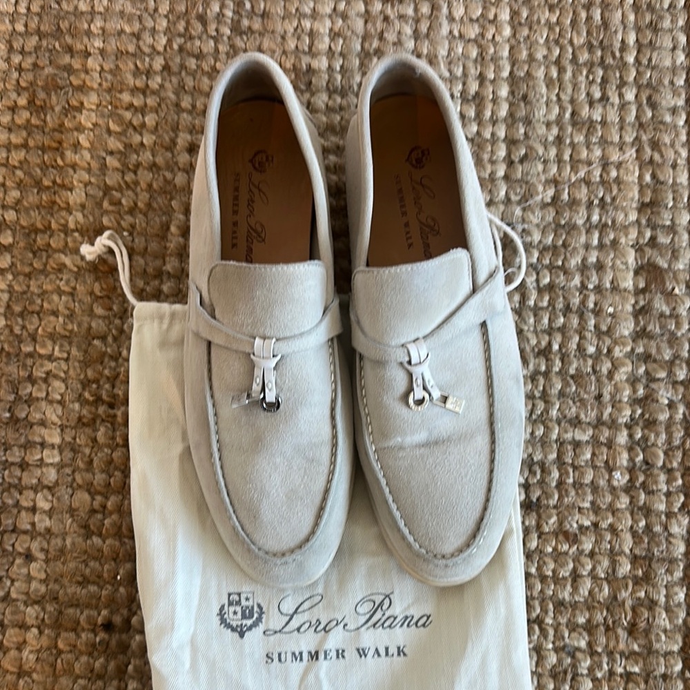 Loro Piana Summer Charms Walk Loafer in Pearl Gray (MC51)